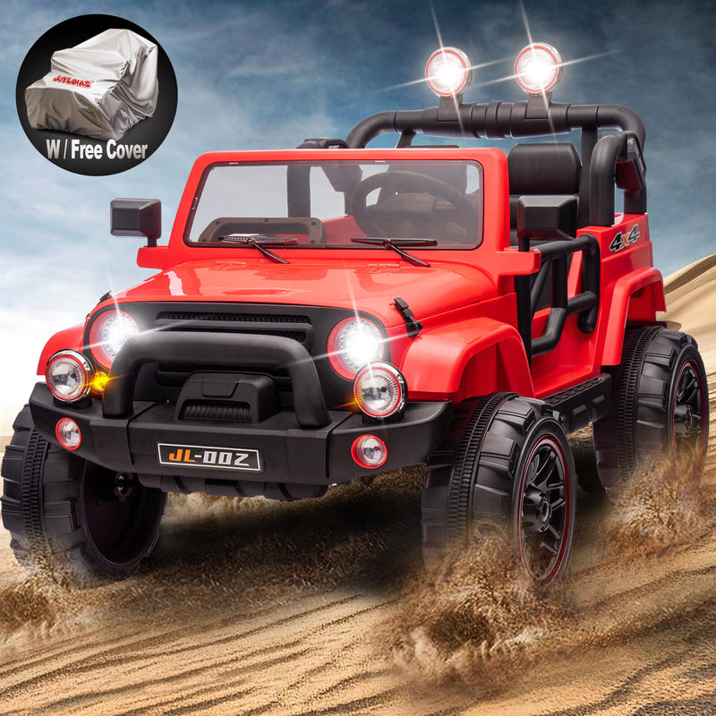 12V Red Electric Battery-Powered Kids Ride-On Truck with LED Lights, MP3, and Remote Control Magic Cars 0