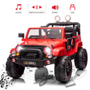 12V Red Electric Battery-Powered Kids Ride-On Truck with LED Lights, MP3, and Remote Control Magic Cars 4