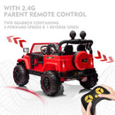 12V Red Electric Battery-Powered Kids Ride-On Truck with LED Lights, MP3, and Remote Control Magic Cars 5