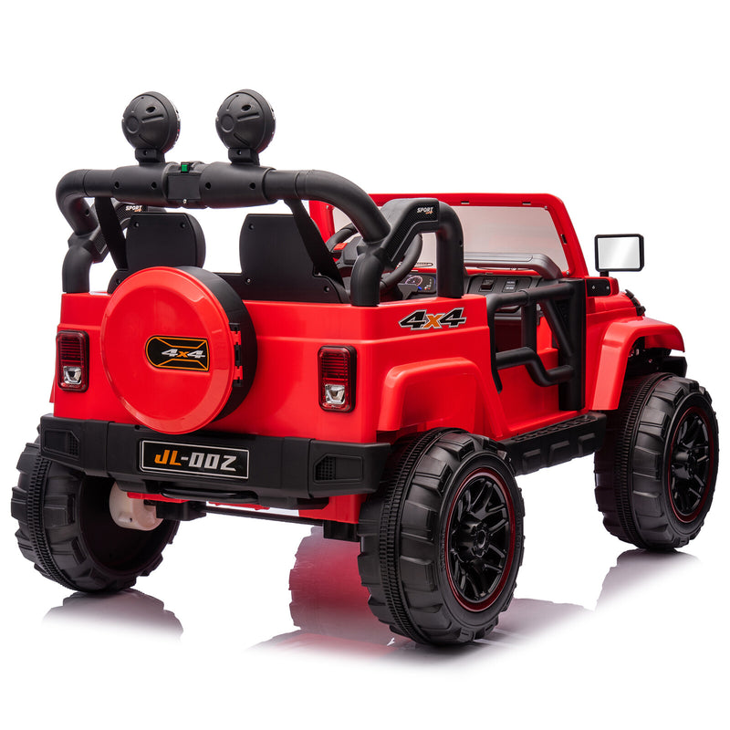 Red 12V Electric Kids Ride-On Truck with 3 Speeds, MP3, LED Lights, Cover, and Remote Control Magic Cars 22