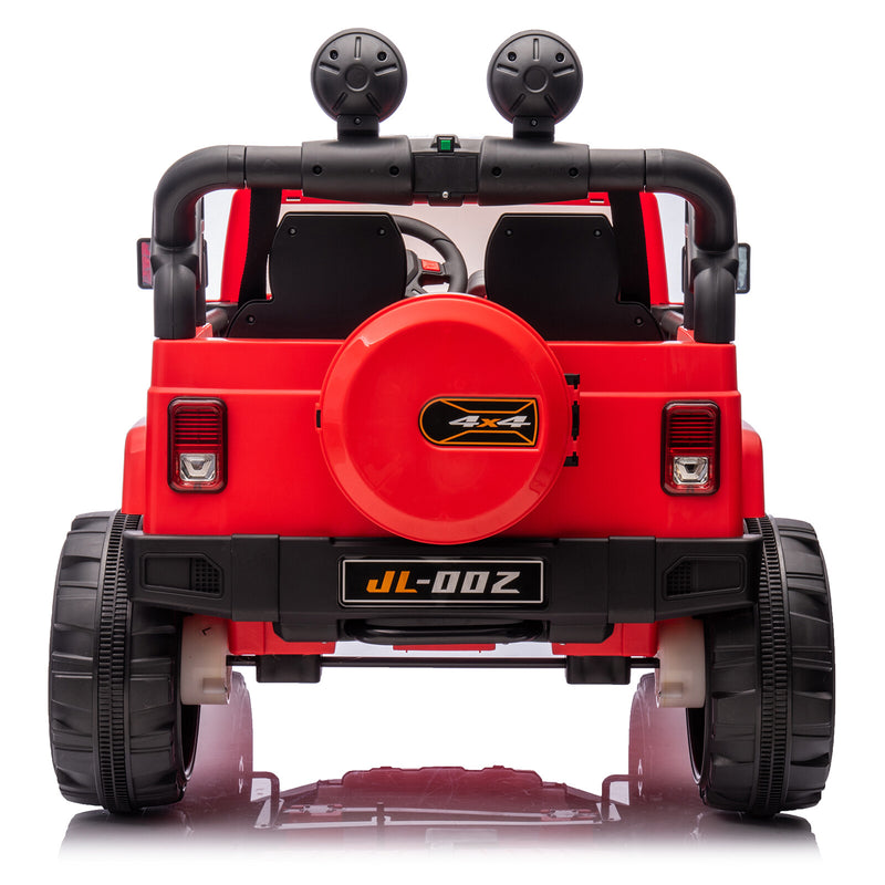 Red 12V Electric Kids Ride-On Truck with 3 Speeds, MP3, LED Lights, Cover, and Remote Control Magic Cars 23