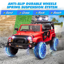 Red 12V Electric Kids Ride-On Truck with 3 Speeds, MP3, LED Lights, Cover, and Remote Control Magic Cars 8