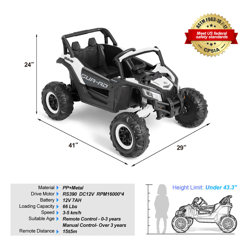12V Kids Electric 4WD Off-Road Ride-On UTV Truck with Remote Control and Music Magic Cars 1