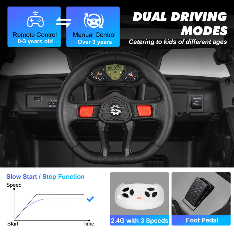 12V Kids Electric 4WD Off-Road Ride-On UTV Truck with Remote Control and Music Magic Cars 7