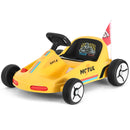 Yellow 12V Battery-Powered Kids Ride-On Go-Kart Car with 3 Speeds, Music, and Remote Control Magic Cars 19