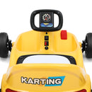 Yellow 12V Battery-Powered Kids Ride-On Go-Kart Car with 3 Speeds, Music, and Remote Control Magic Cars 9