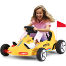 Yellow 12V Battery-Powered Kids Ride-On Go-Kart Car with 3 Speeds, Music, and Remote Control Magic Cars Variant 0