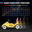 12V Yellow Kids Ride-On Go Kart Car with 3 Speeds, Bluetooth Music, and Remote Control Magic Cars 7