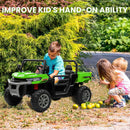 24V Green 4WD 2-Seater Ride-On Tractor with Remote Control and Trailer Magic Cars 5