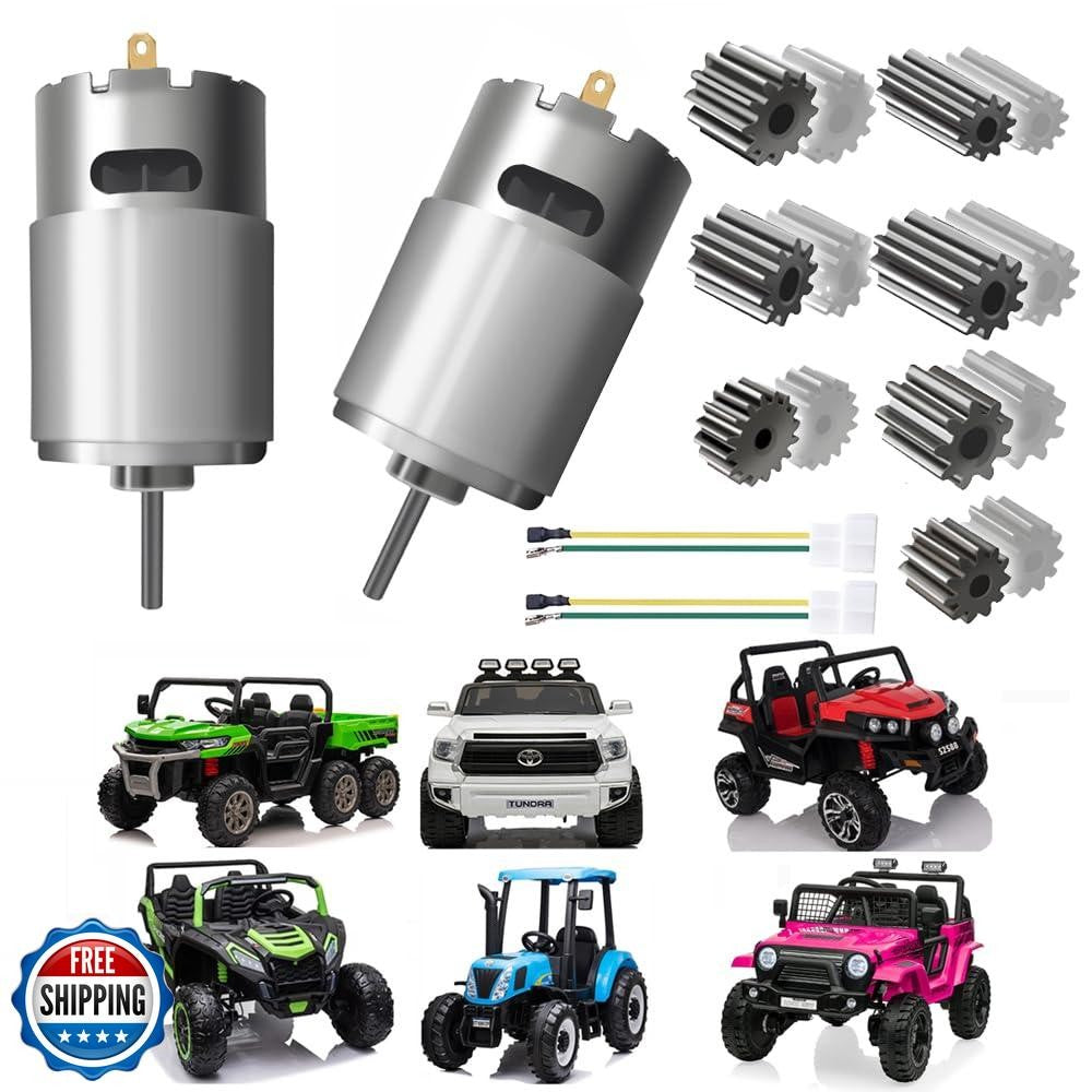 Pair of 12V-24V High-Speed Fast Drive Motors for Kids' Power Wheels