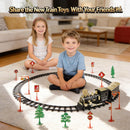 JUQU 19-Piece Battery-Operated Train Set for Kids with Lights and Sounds Magic Cars 3