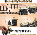 JUQU 19-Piece Battery-Operated Train Set for Kids with Lights and Sounds Magic Cars 6