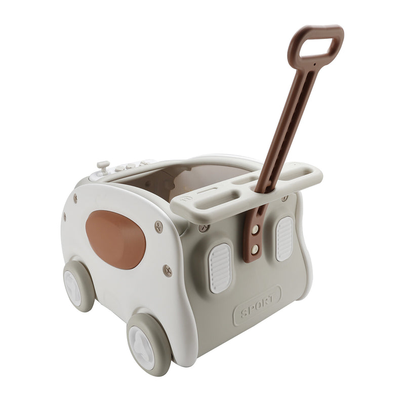Khaki 1-Seater Push and Pull Ride-On Car Toy for Kids Magic Cars 3
