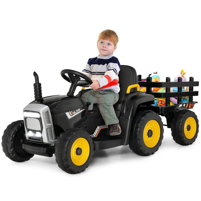 12-Volt Battery Powered Ride-On Construction Tractor with Remote Control, 1-Seater for Kids Magic Cars 1