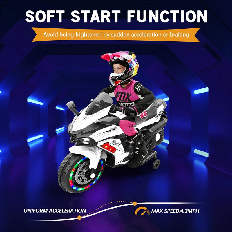 12V Battery-Powered Kids Ride-On Motorcycle with Headlight Magic Cars 3