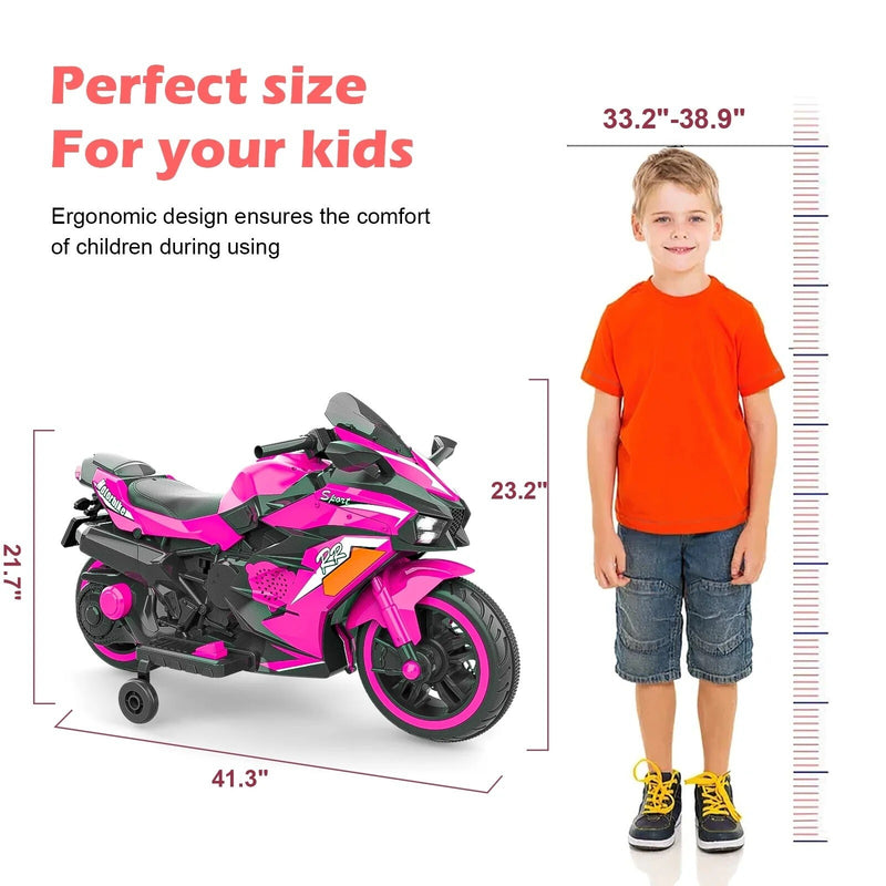 12V Battery-Powered Kids Ride-On Motorcycle with Headlight Magic Cars 2
