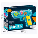 Electric Transparent Gear Toy Gun for Kids with Light and Sound Effects Magic Cars 2