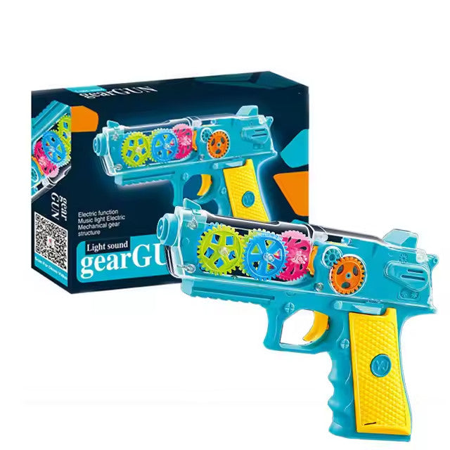 Electric Transparent Gear Toy Gun for Kids with Light and Sound Effects Magic Cars Variant 0