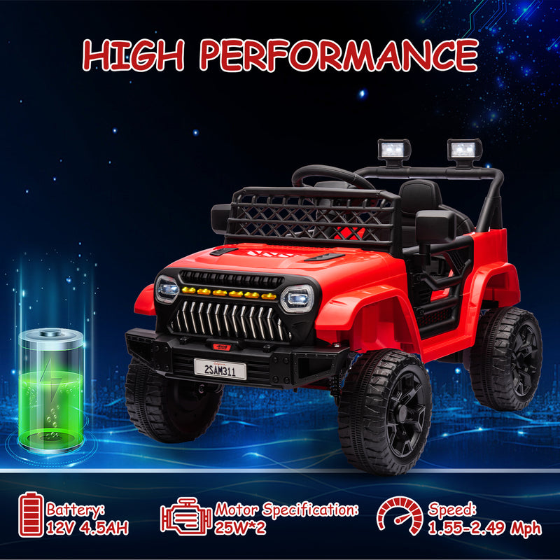 Electric Ride-On Truck for Kids with Remote Control, 4-Wheel Suspension, LED Lights, and Music Magic Cars 6