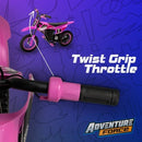 12V Electric Mini Dirt Bike Ride-On Toy for Kids Ages 5+ Pink Magic Cars 2