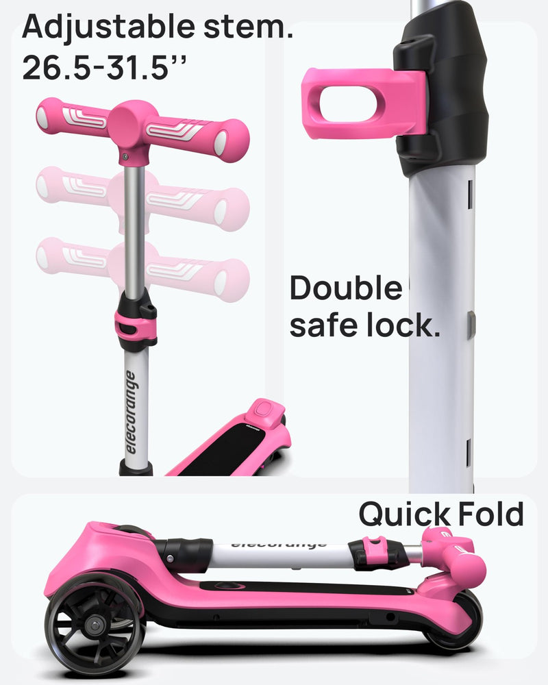 Electric Kids Scooter with Illuminated 3 Wheels for Ages 4-9 Magic Cars 2
