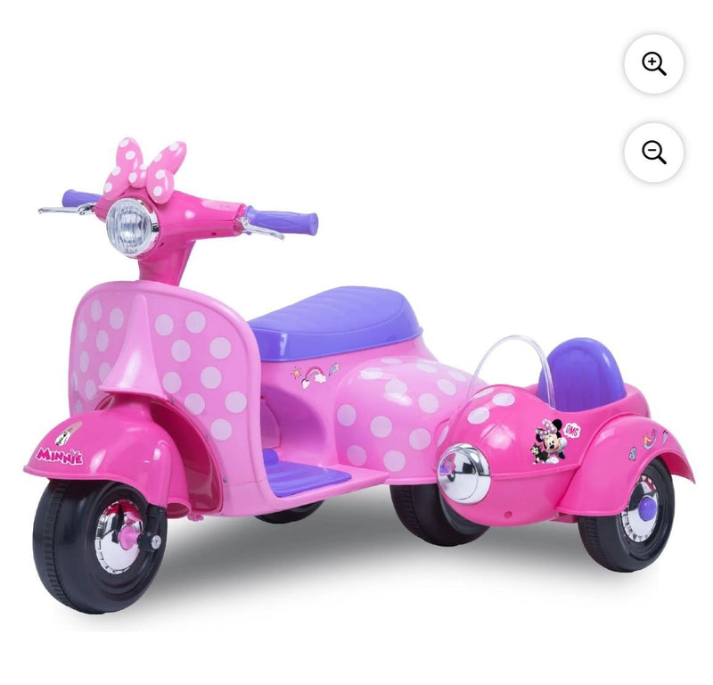6V Kids Ride-On Scooter with Sidecar Featuring Mickey Mouse Design Magic Cars 0