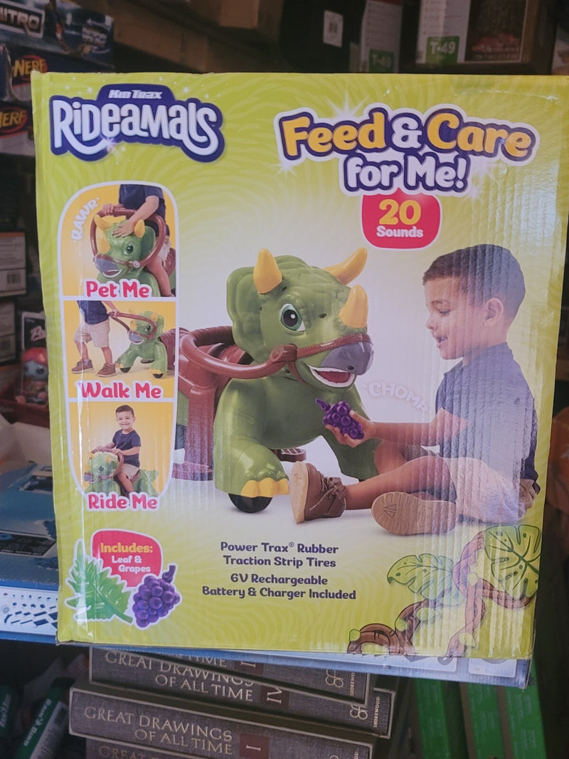 Kids TRAX Ride-On Dino Triceratops Toy for Ages 18-30 Months Magic Cars 3