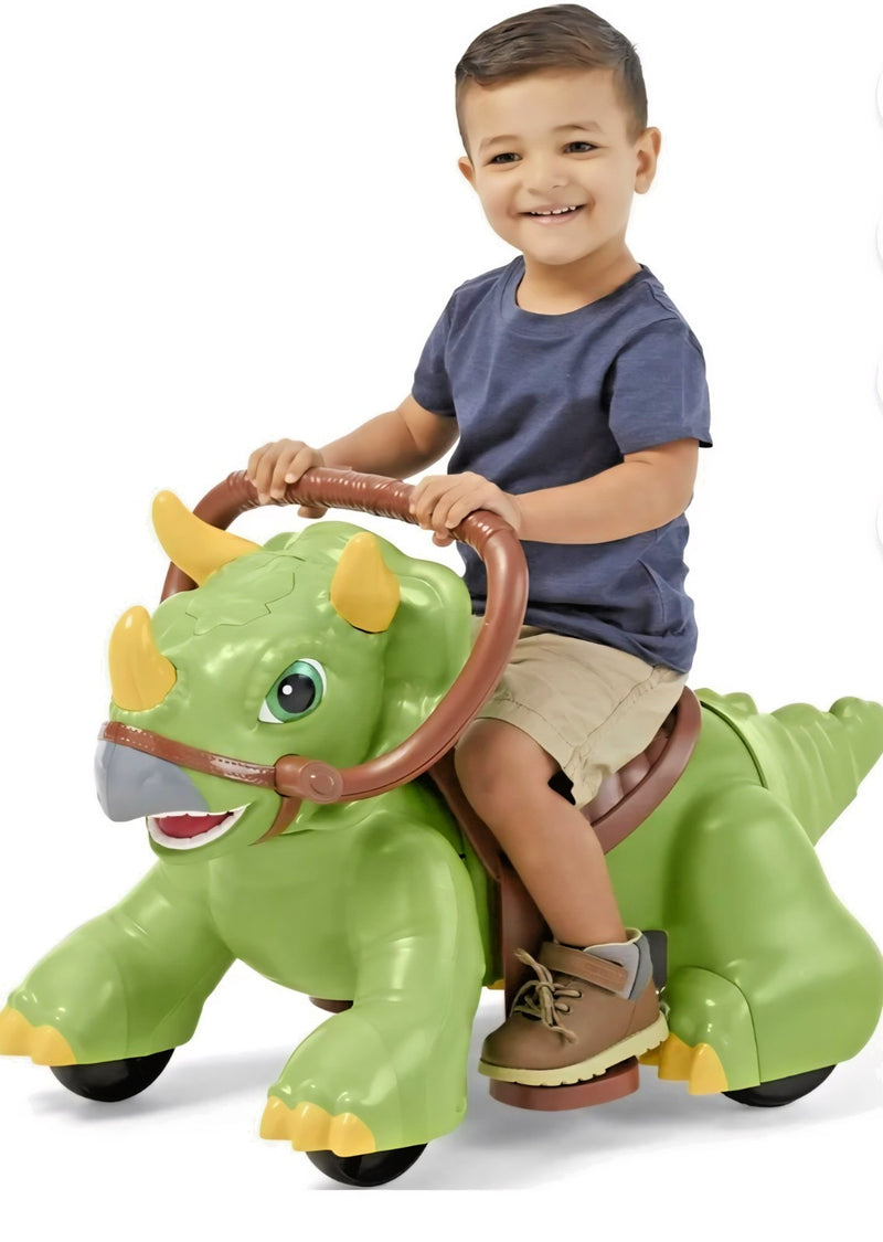 Triceratops Dinosaur Ride-On Toy for Toddlers 18-30 Months Magic Cars 3
