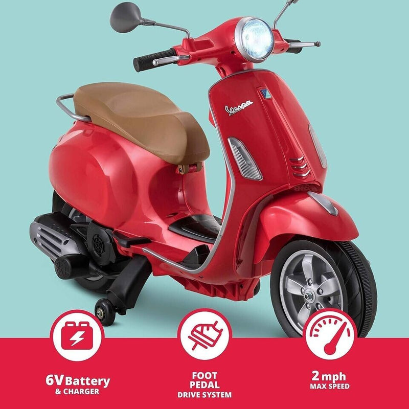 Electric Vespa Ride-On Scooter for Toddlers 3-5 Years, 6 Volt Battery Powered Magic Cars 2