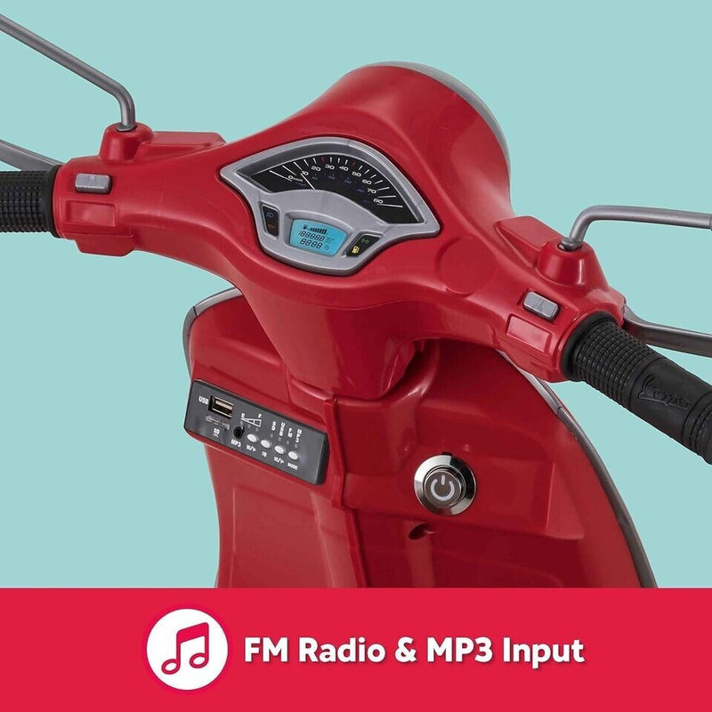 Electric Vespa Ride-On Scooter for Toddlers 3-5 Years, 6 Volt Battery Powered Magic Cars 4