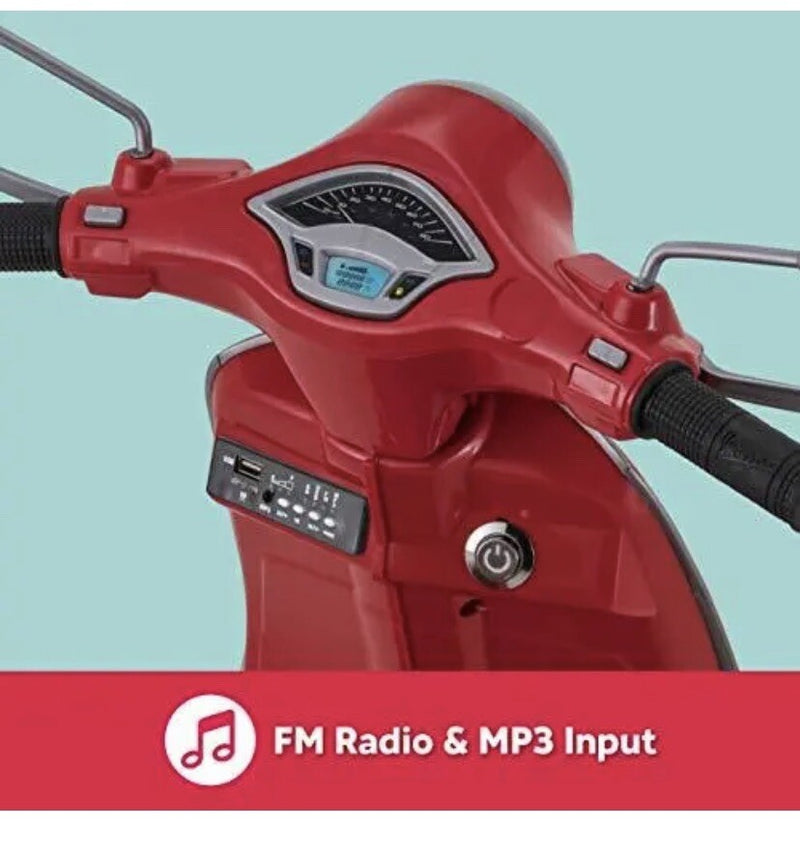 Electric Toddler Ride-On Vespa Scooter for Ages 3-5, 6 Volt Battery Powered Magic Cars 4