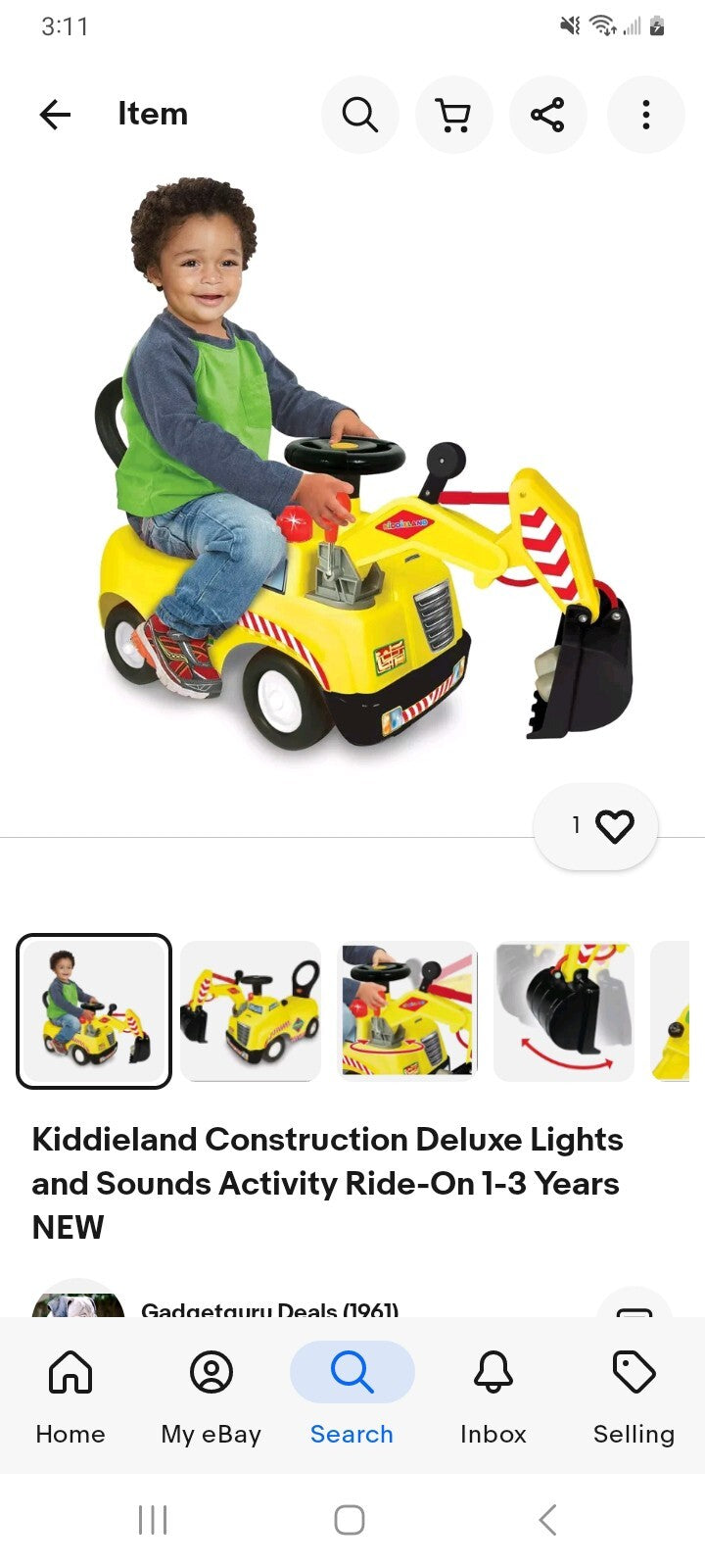 Deluxe Construction-Themed Ride-On with Lights & Sounds Activity for Ages 1–3 Years Magic Cars 1