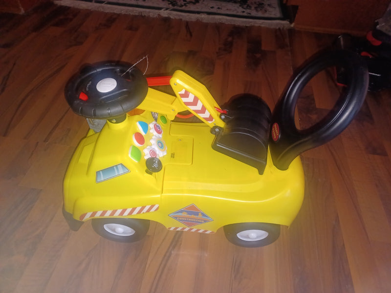 Deluxe Construction-Themed Ride-On with Lights & Sounds Activity for Ages 1–3 Years Magic Cars 2