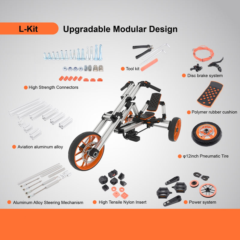 20-Inch Buildable Kids Go-Kart Set with Two-Wheel Bike for Ages 1-8 Years Magic Cars 7