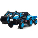 12V Kids Ride-On Excavator and Tractor with Detachable Trailer and Ride-On Car Set Magic Cars 7