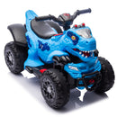 Blue Dinosaur 12V Electric Quad ATV for Kids with USB Bluetooth and LED Headlights Magic Cars 15