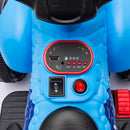 Blue Dinosaur 12V Electric Quad ATV for Kids with USB Bluetooth and LED Headlights Magic Cars 4