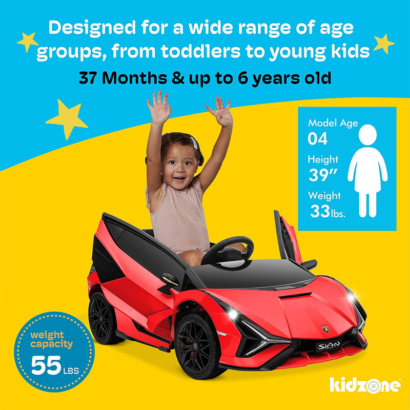 12V Electric Licensed Lamborghini Sian Roadster Ride-On Toy Car for Kids Magic Cars 4
