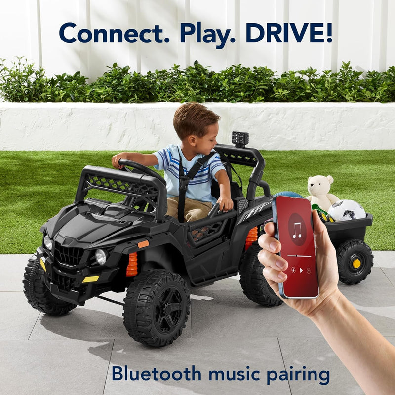 12V Kids Electric Ride-On UTV Car with Trailer, Parent Remote Control and LED Lights Magic Cars 3