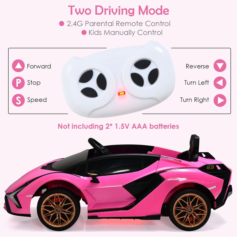 12V Licensed Lamborghini Sian Electric Ride-On Car for Toddlers Magic Cars 2