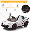 12V Licensed White Lamborghini Veneno Electric Ride-On Car for Kids with Remote Magic Cars 1