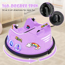 12V Kids Ride-On Bumper Car with Remote Control, Flashing LED Lights, and Music – Purple Magic Cars 4