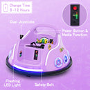 12V Kids Ride-On Bumper Car with Remote Control, Flashing LED Lights, and Music – Purple Magic Cars 7