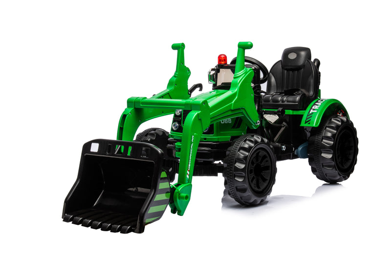 12V Kids Ride-On Battery-Powered Excavator with Front Loader and 2-Speed Controls Magic Cars 3