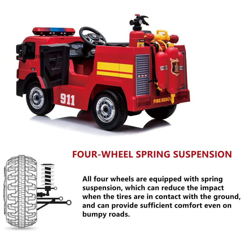 12V Battery-Powered Kids Ride-On Fire Truck Toy Car with Remote Control for Ages 3-6 Magic Cars 6