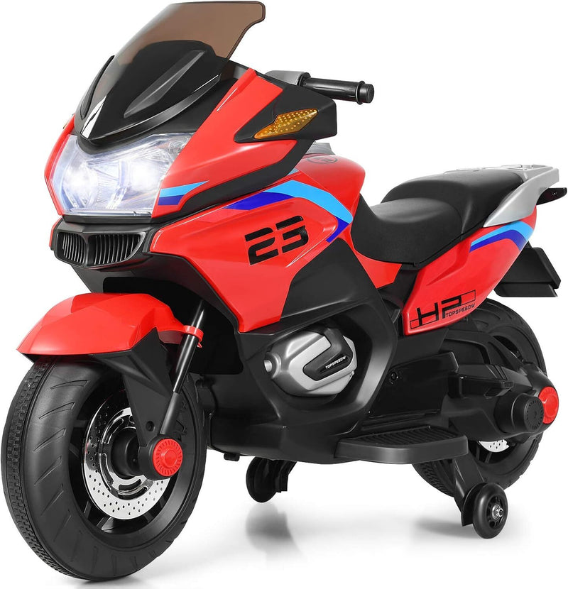 12V Kids Electric Ride-On Motorcycle with Training Wheels and LED Lights Magic Cars 1
