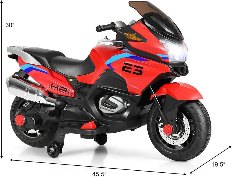 12V Kids Electric Ride-On Motorcycle with Training Wheels and LED Lights Magic Cars 8