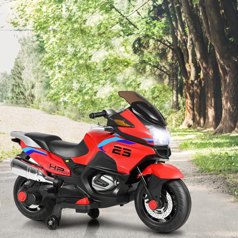 12V Kids Electric Ride-On Motorcycle with Training Wheels and LED Lights Magic Cars 9