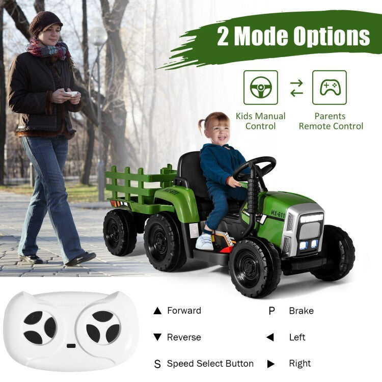 12V Ride-On Toddler Tractor Toy with 3-Gear Shift and Front Loader Magic Cars 5