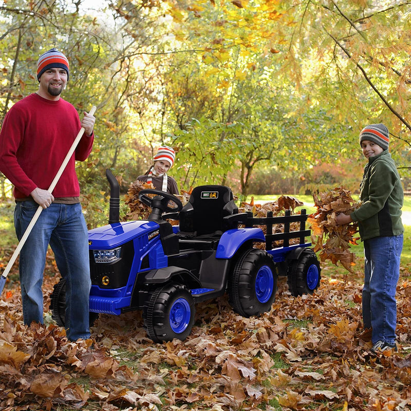 12V Electric Ride-On Tractor with Trailer and 6 Wheels for Kids with Remote Control Magic Cars 11